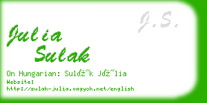 julia sulak business card